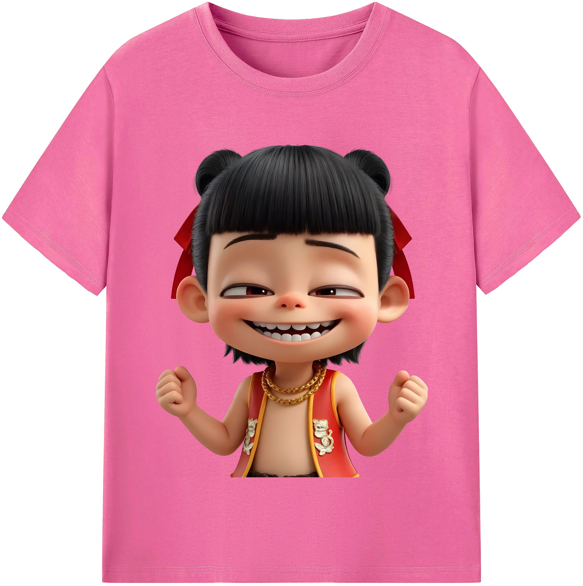（画像用） Ne Zha 2 ナタ 魔童の大暴れ レディースカジュアルプリントTシャツ（綿100％）